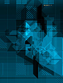 Blue geometric pattern, illustration