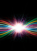 Multicoloured streaks of light glowing, illustration