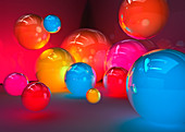 Glowing spheres, illustration