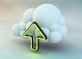 Cloud storage, conceptual illustration