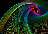 Swirling rainbow coloured lines, illustration