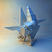 Abstract architectural sculpture, illustration
