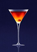 Martini glass with cherry inside, illustration