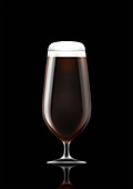 Stemmed glass of stout beer, illustration