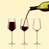 Red wine being poured, illustration