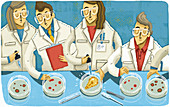 Scientist standing out, illustration