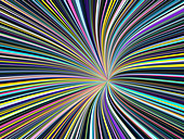 Abstract line shape with rainbow colours, illustration