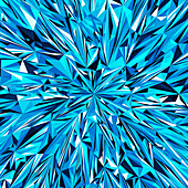 Vibrant angular blue abstract pattern, illustration