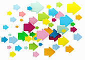 Multicoloured arrows, illustration