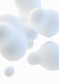 Smooth floating white blobs, illustration