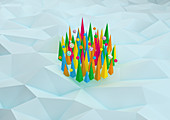 Abstract spikes and shapes, illustration