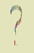 Question mark formed from people, illustration