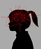 Anxious girl, illustration