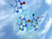 Molecular structure in sky, illustration