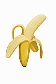 Close up of peeled banana, illustration