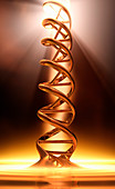 DNA double helix in spotlight, illustration