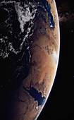 Arabian Peninsula from space, illustration