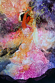 Flamenco dancer in abstract pattern, illustration