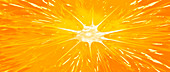 Extreme close up of half an orange, illustration