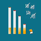 Tally chart for giving up smoking, illustration