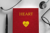 Medical book about the heart, illustration