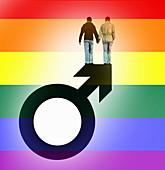 Gay couple, conceptual illustration