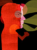 Angry man, illustration