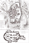 Jerusalem and the Church of the Holy Sepulchre, 1854 map