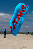 Kite flying, Lake Erie, USA