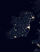 Ireland at night, satellite image