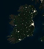 Ireland at night, satellite image