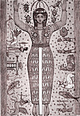 Zodiac painted on an Egyptian sarcophagus, 19th century