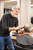 Man working in a hair salon