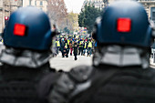 Yellow vests protestors in Paris on December 8 2018