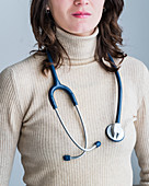 Young woman with a stethoscope
