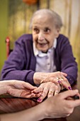 Care home resident nail care
