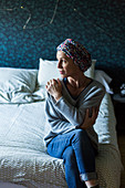 Woman undergoing chemotherapy