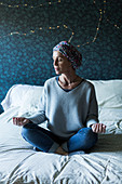 Woman undergoing chemotherapy