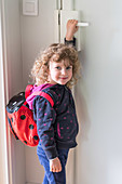 3-year-old girl going to school