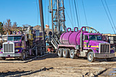 Oil drilling in Colorado neighbourhood, USA