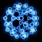 Buckyball molecule C60, illustration