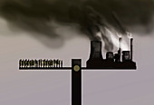 Ecological imbalance, conceptual illustration