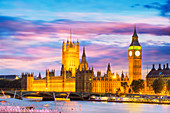 Houses of Parliament, London, UK, at dusk