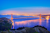 Golden Gate Bridge, San Francisco, USA, at dusk
