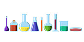 Chemical glassware, illustration