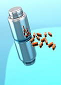 Bottle of pills, illustration
