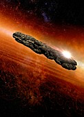 Oumuamua asteroid, illustration