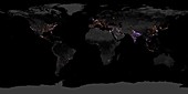 Global change in lighting intensity,2012-2016