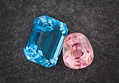 Two cut gemstones