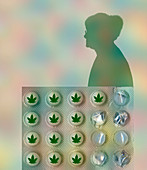 Medicinal marijuana,conceptual illustration